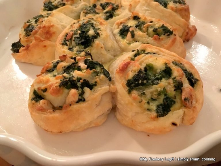 Spinat-Feta Blätterteig-Schnecken - My Cookery Log : My Cookery Log Spinat-Feta Blätterteig-Schnecken - My Cookery Log : My Cookery Log